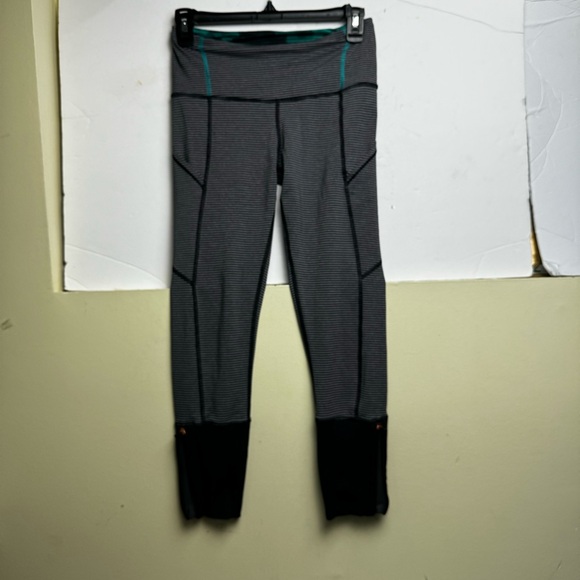 Lululemon Rebel Runner Crop Mini Stripe Ankle Zip Reflective High Waist Pockets - Picture 3 of 16